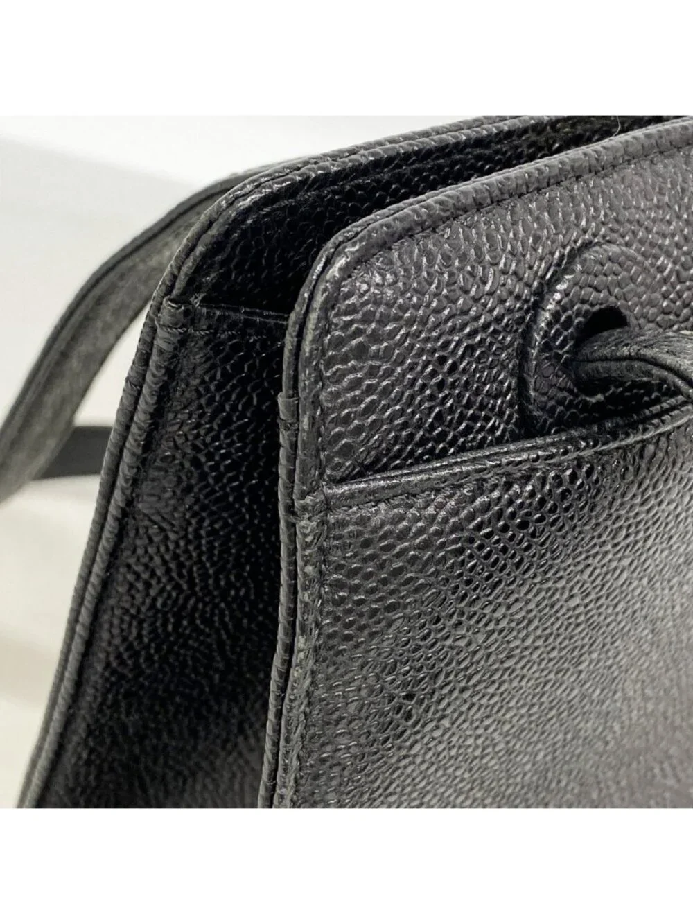 Chanel Tote Caviar Leather Black Gold